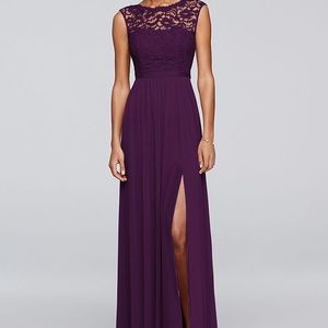David’s Bridal Plum Lace braidsmaid dress